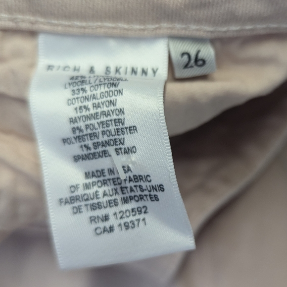Rich & Skinny Size 26 Pink Taupe Straight Leg Jeans - Picture 6 of 13